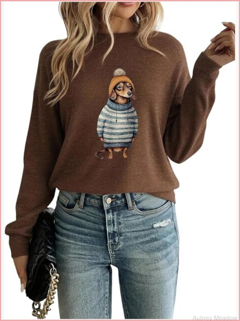 Cartoon Graphic Crew Neck Long Sleeve Pullover Sweater